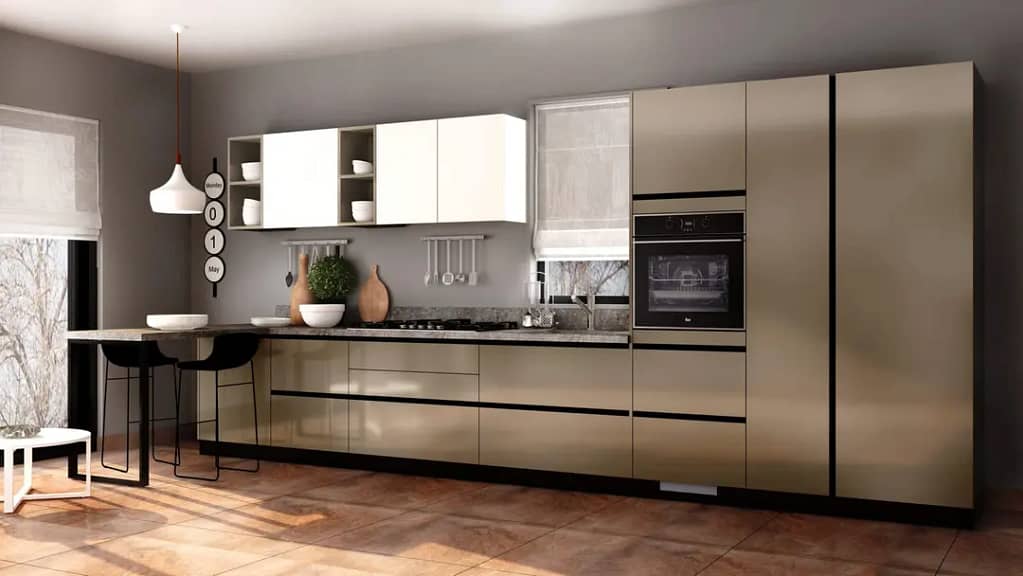 Straight modular kitchen Designs