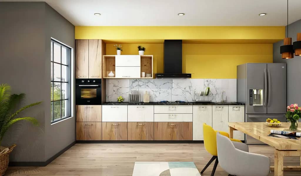 Straight modular kitchen Designs