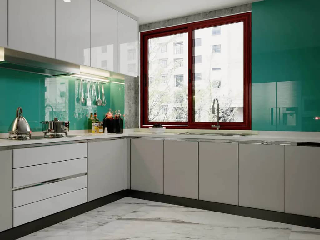 Kitchen Lacqured Glass Shutters Designs