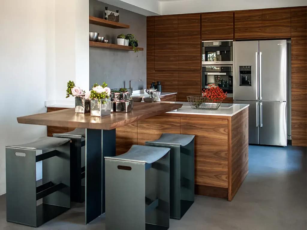 Veneer Modular Kitchen Shutters Desings