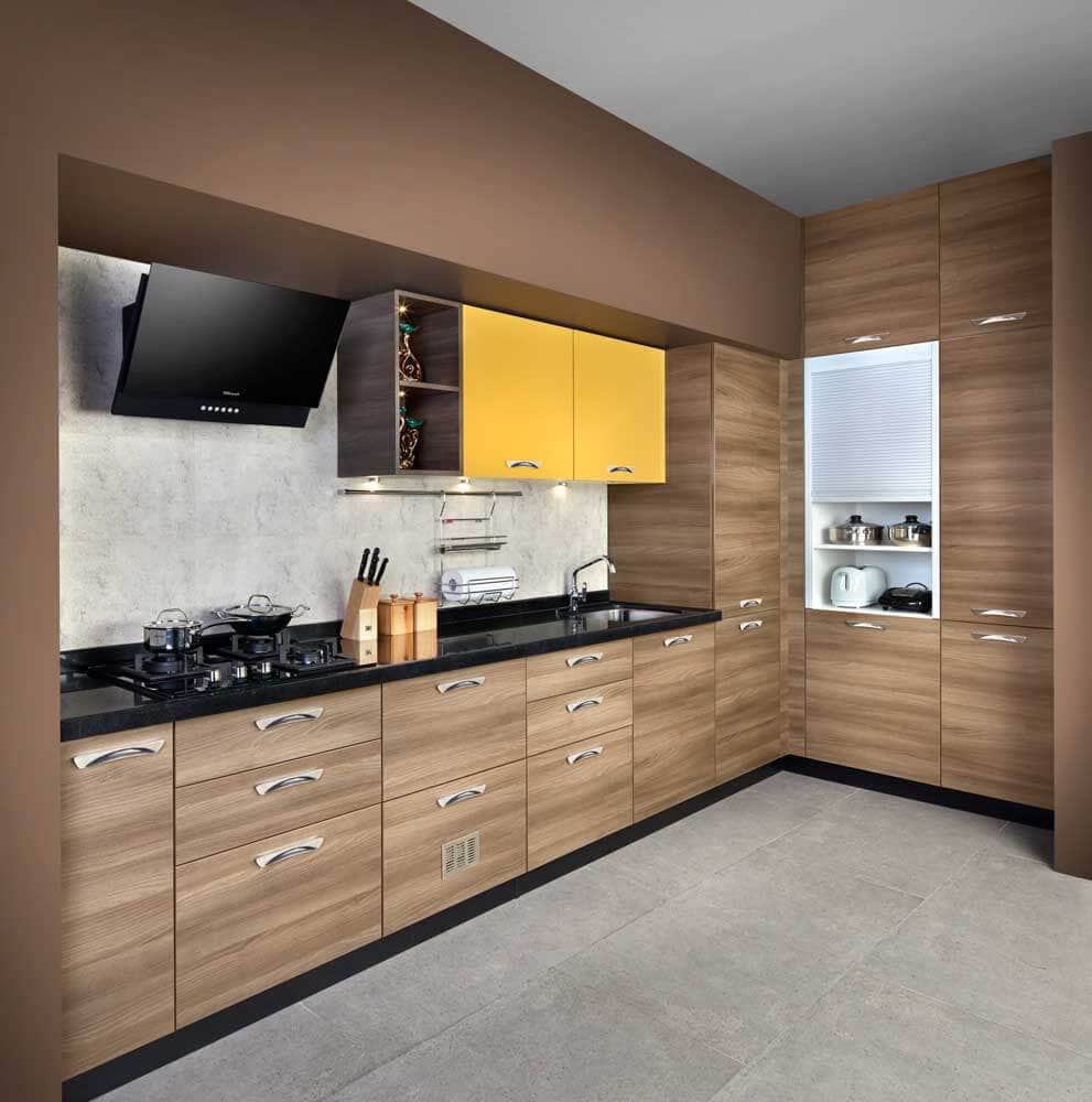 Veneer Modular Kitchen Shutters Desings
